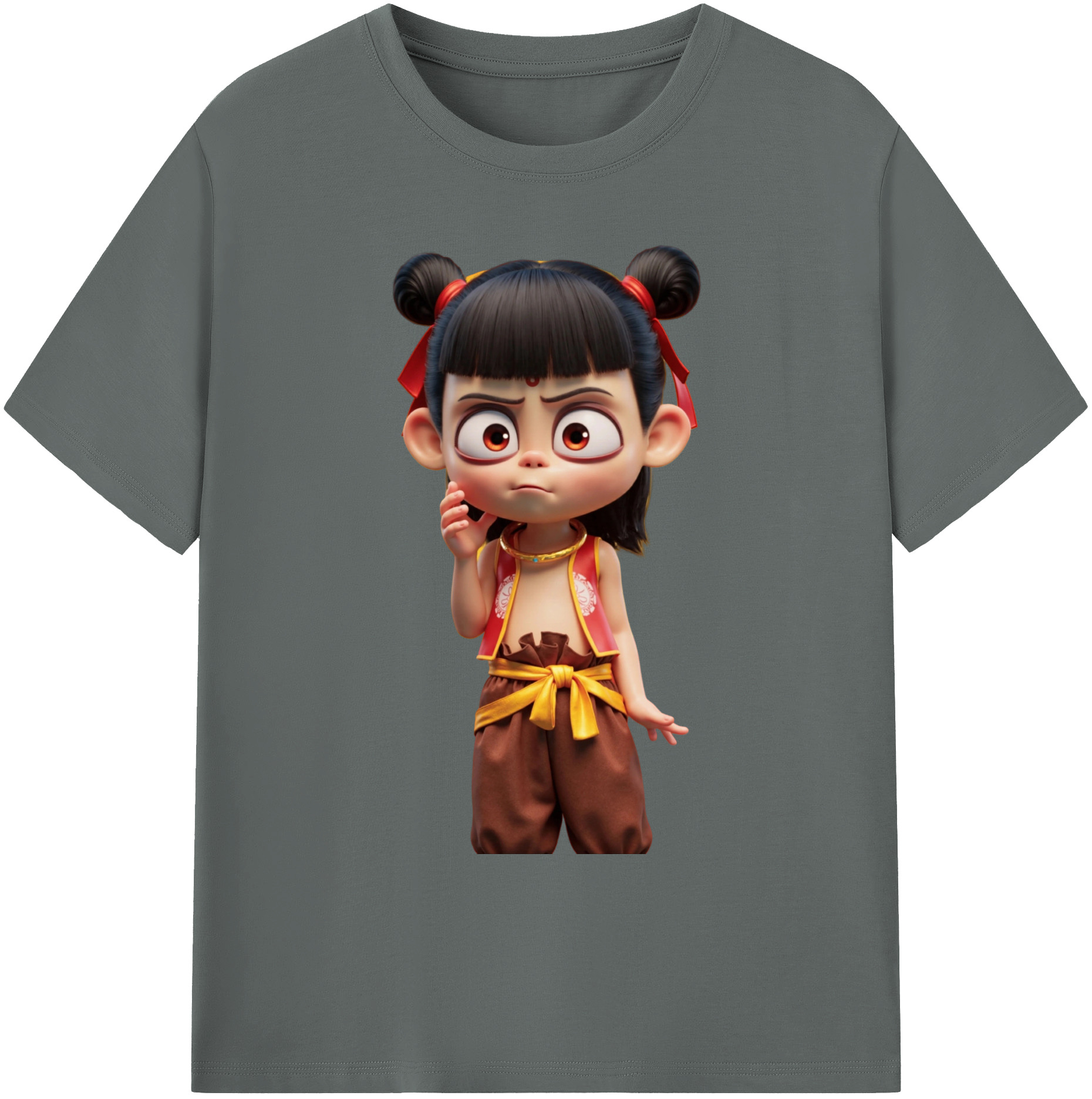 （画像用） Ne Zha 2 ナタ 魔童の大暴れ 綿100％ メンズ半袖Tシャツ｜肌触りやわらか＆通気性